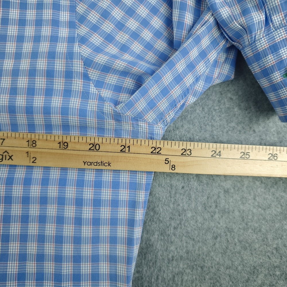 Charles Tyrwhitt Dress Shirt Men's 15.5 33 Slim Fit Blue Check Spread Collar - Picture 5 of 10